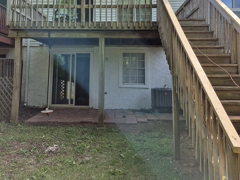 Paver patio in basement level