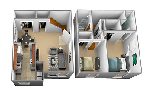 Floor plan 2 Bedrooms 2 Bath