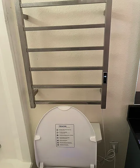Guest bathroom - heated towel rack