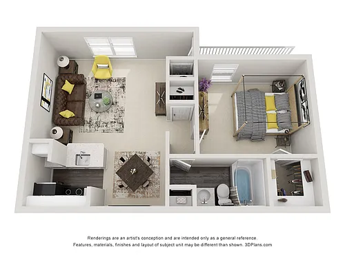 Floor plan One Bed One Bath