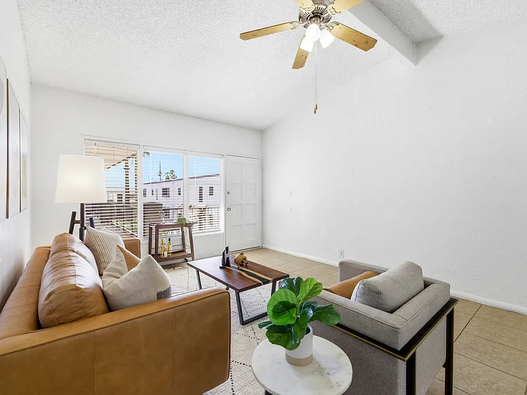 Upper-floor homes feature soaring vaulted ceilings, creating a bright and spacious feel.