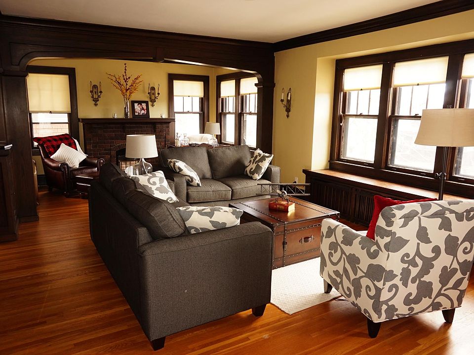 South-facing living room - large, open, and sunny