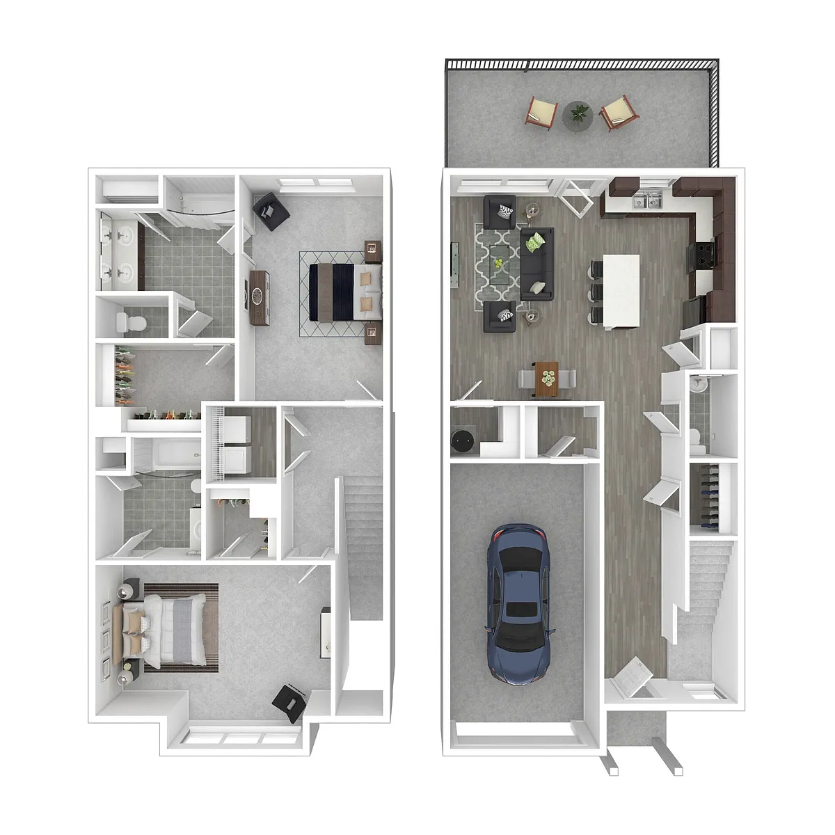 Floor plan Plan F 2 Bed x 2.5 Bath