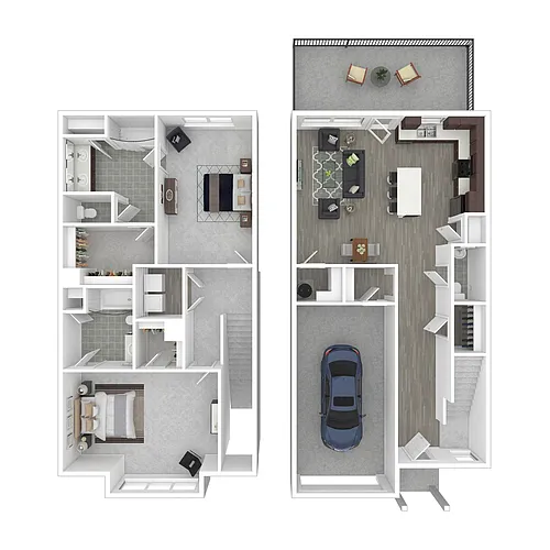 Floor plan Plan F 2 Bed x 2.5 Bath