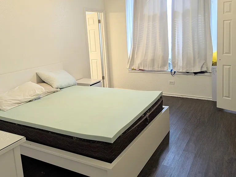 Furnished or unfurnished master bedroom queen size bed for scale