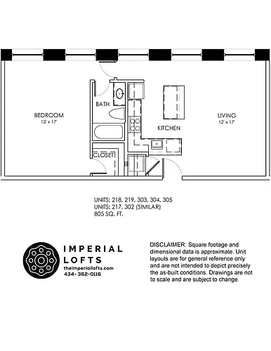 Floor plan One Bedroom 305