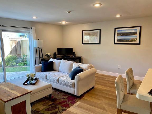 Family room connected with backyard