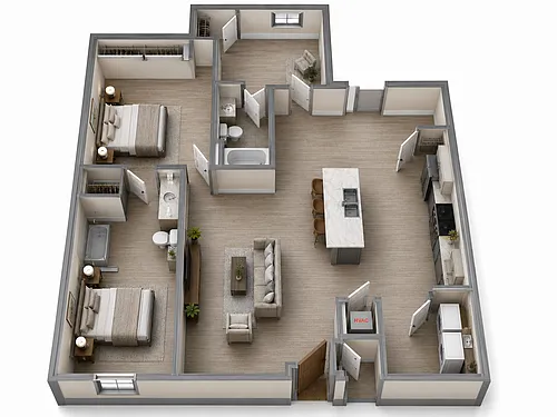 Floor plan 2 bedroom 2 bathroom