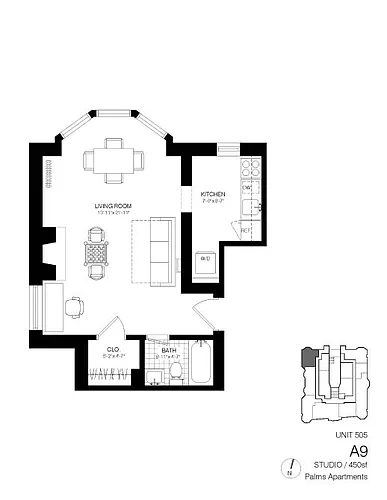 Floor plan Studio A9