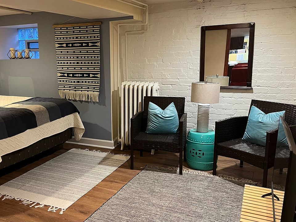 Bedroom with sitting area.