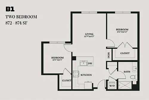Floor plan Alba Two Bedroom B1
