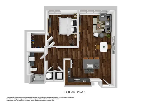 Floor plan 1 Bedroom 1 Bath North Wing Style A