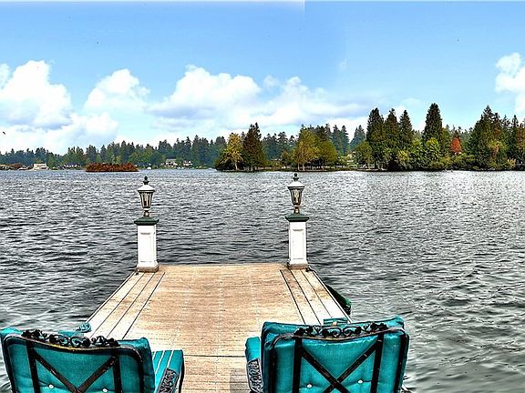 Serene views of the lake and bridge. 
