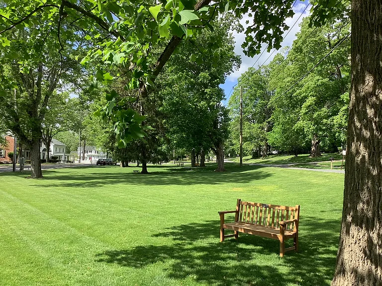Town Green on Main Street, 3 minute walk from apartment.