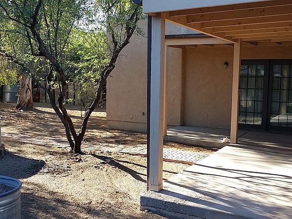 Patio with large bk yard