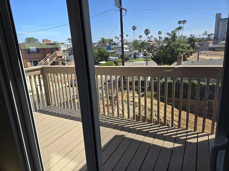 Bedroom balcony facing south.