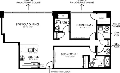 2 Bedroom Floorplan 2 Bedroom Floorplan