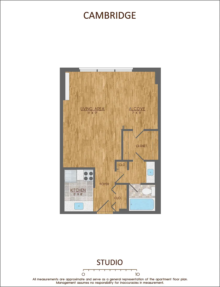 Floor plan Studio with Alcove