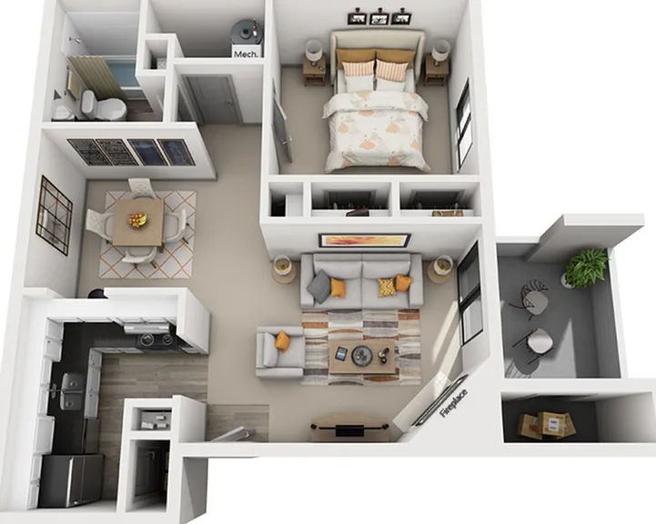 1 Bedroom, 1 Bathroom 1 Bedroom, 1 Bathroom