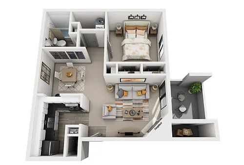 Floor plan 1BR 1BA