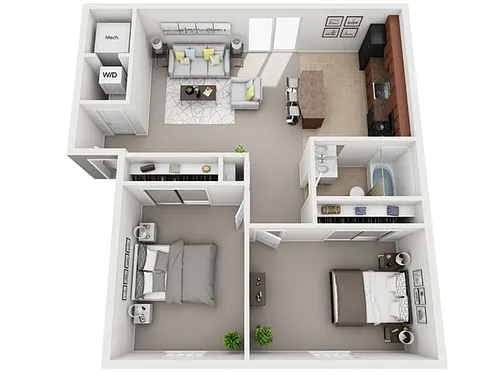 Floor plan 2 Bedroom Great Room
