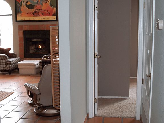 hallway to bed #2 and fireplace