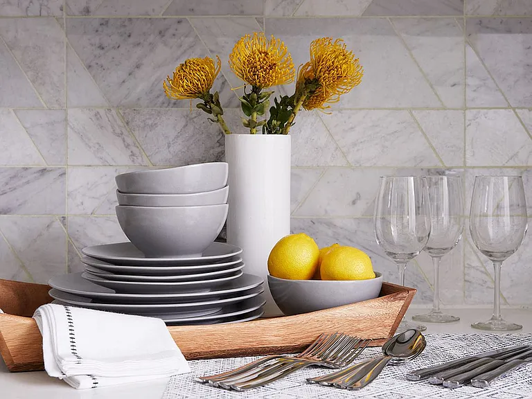 Designer-Furnished Apartment In-Suite Table and Stemware Set