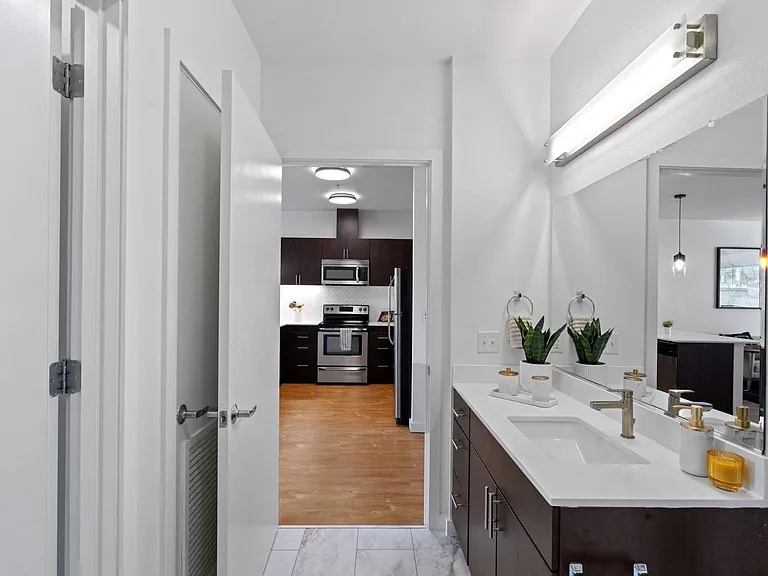 Bathroom at The Parker Apartments in Portland, OR 97209