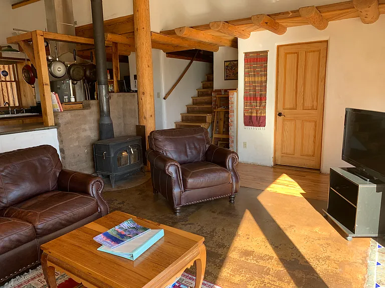 Living room/copper staircase