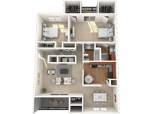 Floor plan Haven: Two Bedroom Apartment