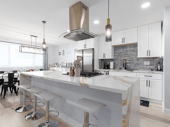 modern kitchen, stainless steel appliances