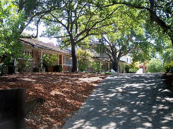 One of two driveway entrances.