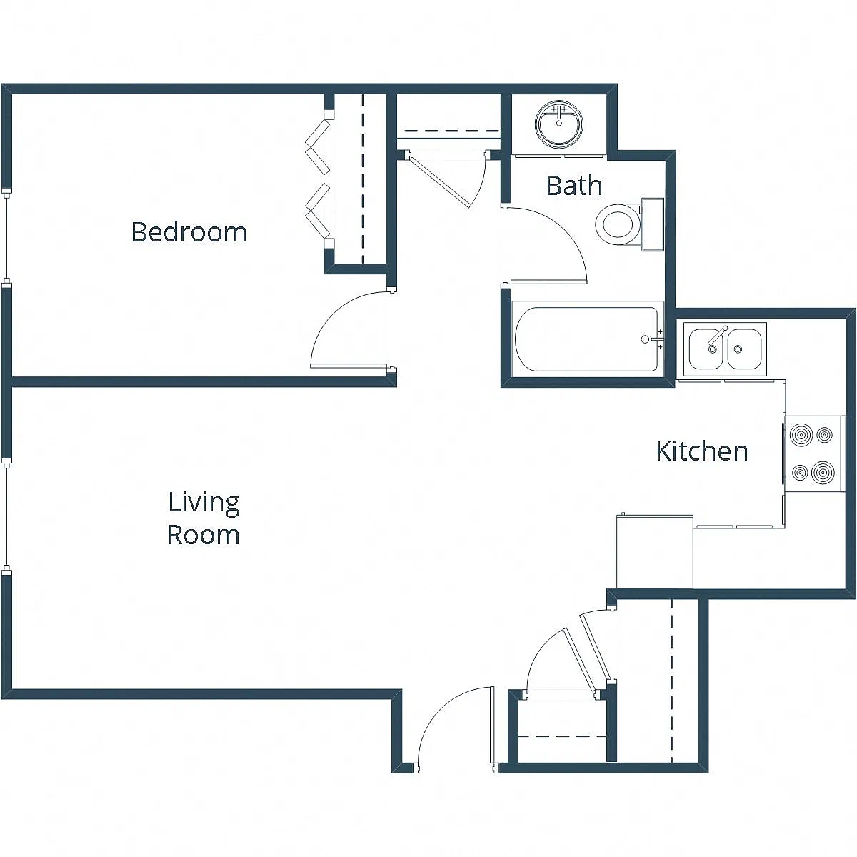 Floor plan One Bedroom 11A