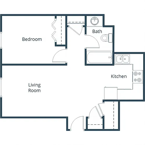 Floor plan One Bedroom 11A