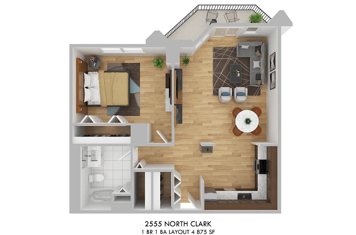 Floor plan 1 Bedroom / Tier 4