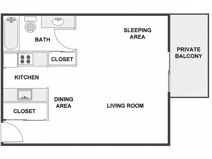 Floor plan Studio: Type B