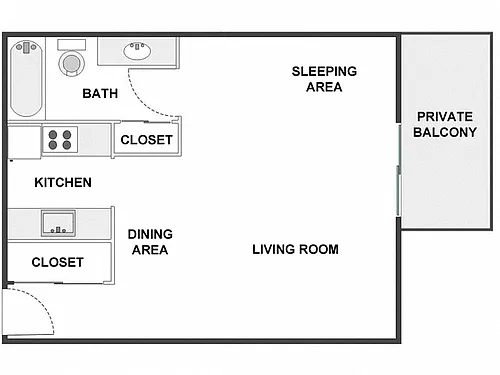 Floor plan Studio: Type B
