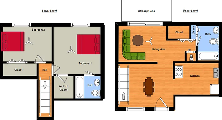 2 Bed Townhome Floor Plan 2 Bed Townhome Floor Plan