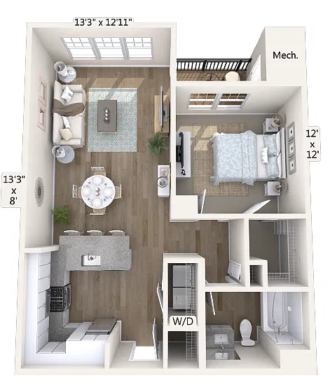 Floor plan A3-809SF-Renovated