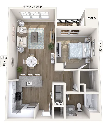 Floor plan A3-809SF-Renovated