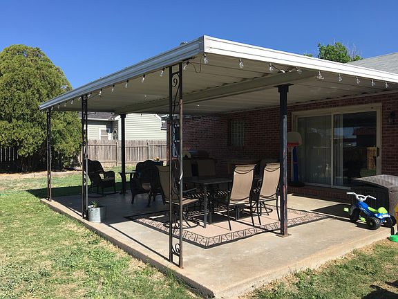 Large, covered patio