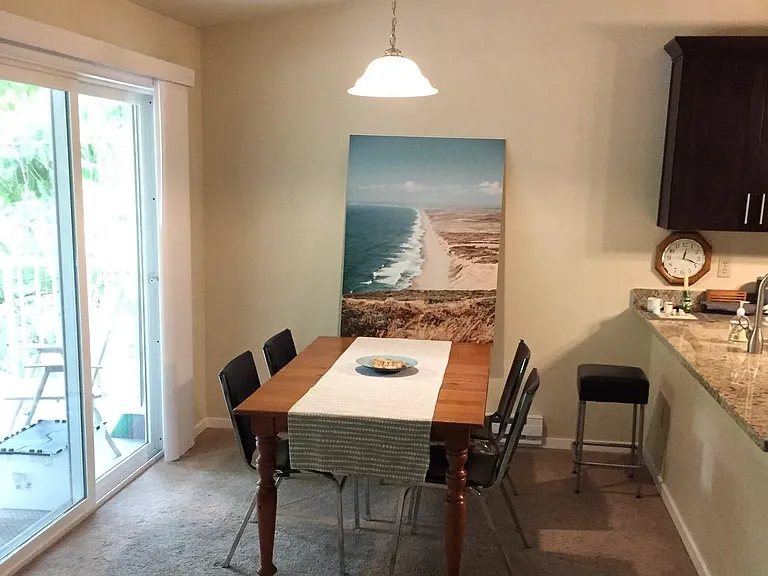 large dining area with room for counter stools