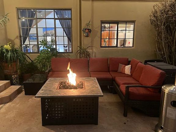 Firepit in courtyard