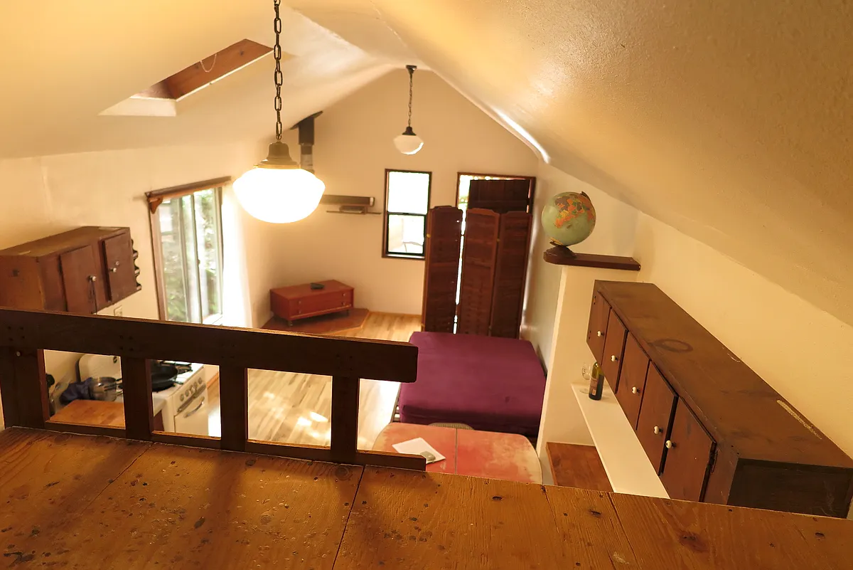View from the sleeping loft. - Shop Rd