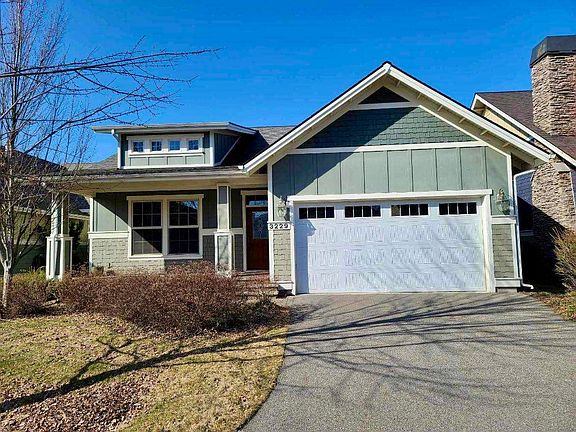 Driveway with a 2 car garage
