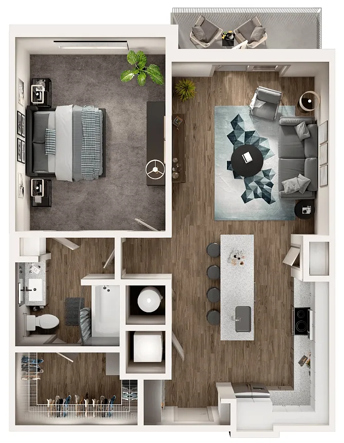 Floor plan One-Bedroom Apartment (A4)