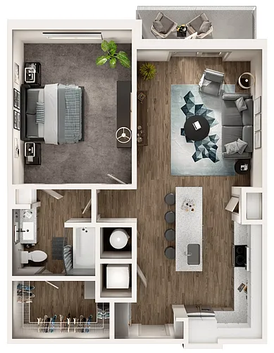 Floor plan One-Bedroom Apartment (A4)