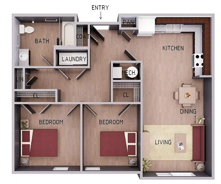 Floor plan Two Bedroom