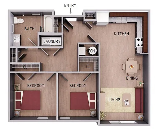 Floor plan Two Bedroom