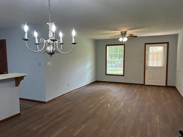 Dining room looking at front door